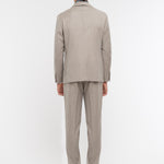 Abito gessato di lana stretch 44 / BEIGE