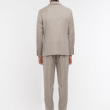Abito gessato di lana stretch 44 / BEIGE