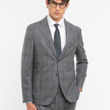 Abito check di lana stretch 44 / GRIGIO