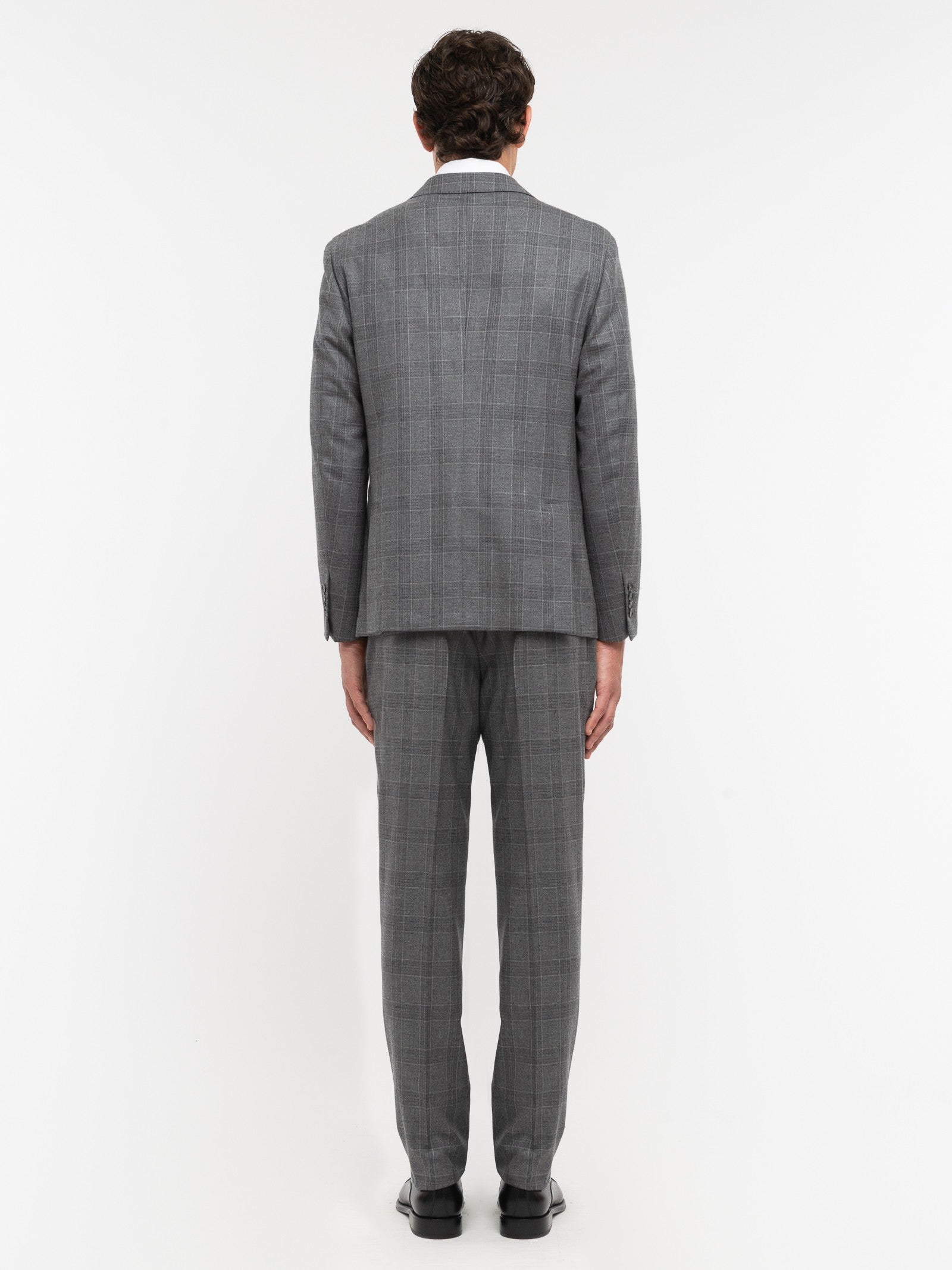 Abito check di lana stretch 44 / GRIGIO