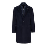 Cappotto con pettorina panno misto lana cashmere 44 / BLU