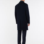 Cappotto con pettorina panno misto lana cashmere 44 / BLU