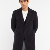 Cappotto panno drap puro cashmere 44 / BLU