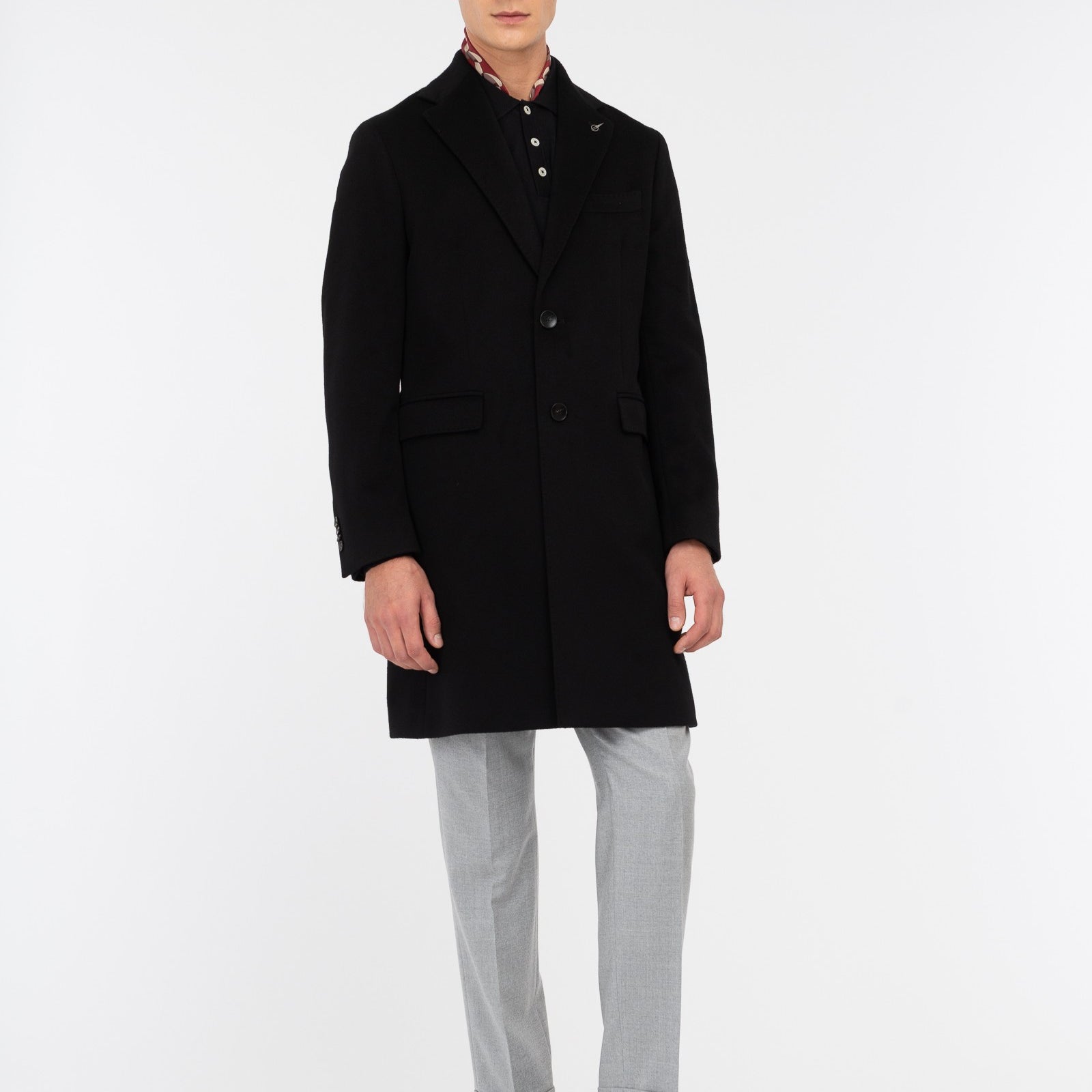 Cappotto panno drap puro cashmere 44 / NERO