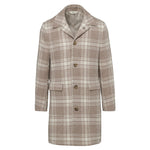 Cappotto macrocheck in misto lana cashmere 44 / BEIGE