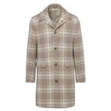 Cappotto macrocheck in misto lana cashmere 44 / BEIGE