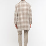 Cappotto macrocheck in misto lana cashmere 44 / BEIGE