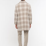 Cappotto macrocheck in misto lana cashmere 44 / BEIGE