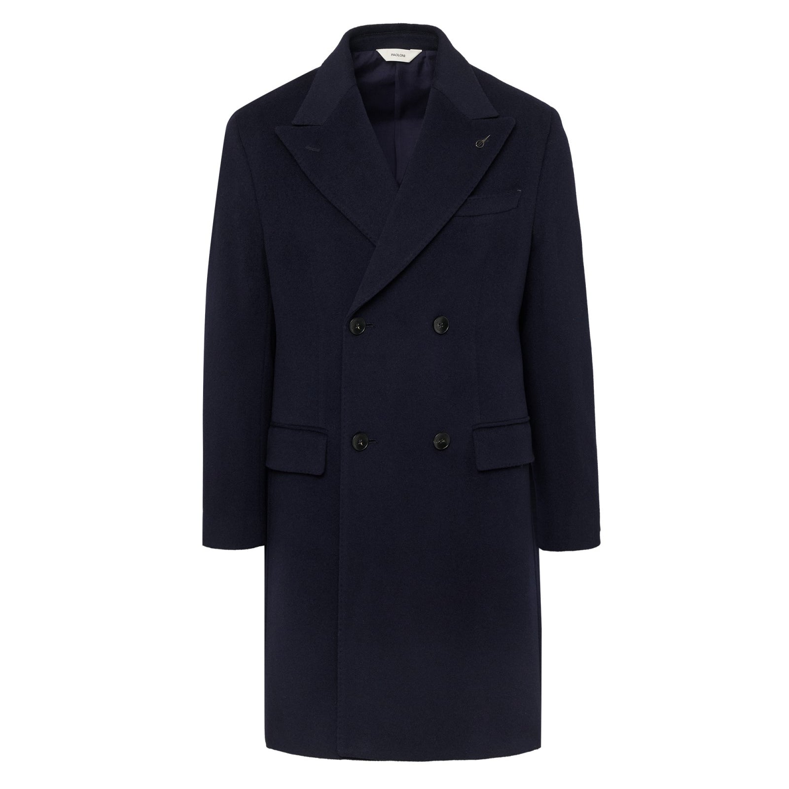 Cappotto doppiopetto panno misto lana cashmere 44 / BLU