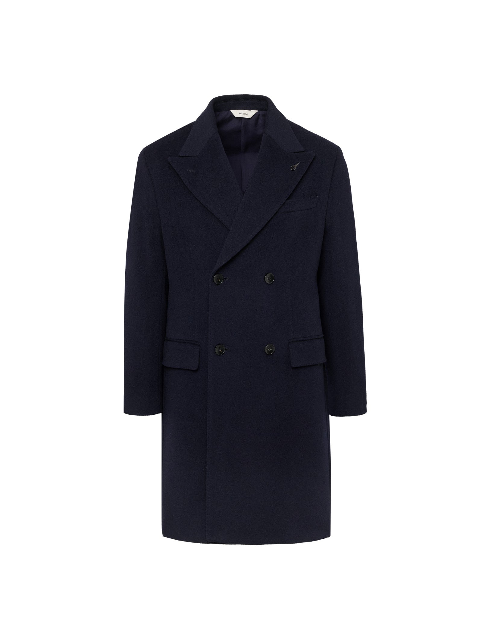 Cappotto doppiopetto panno misto lana cashmere 44 / BLU