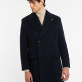 Cappotto doppiopetto panno misto lana cashmere 44 / BLU