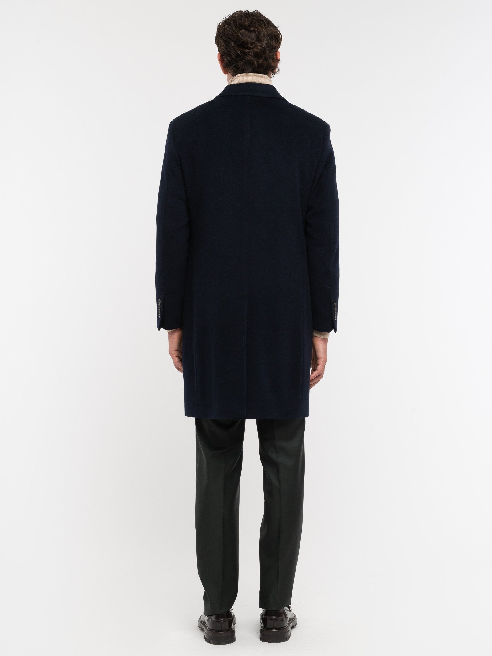 Cappotto doppiopetto panno misto lana cashmere 44 / BLU