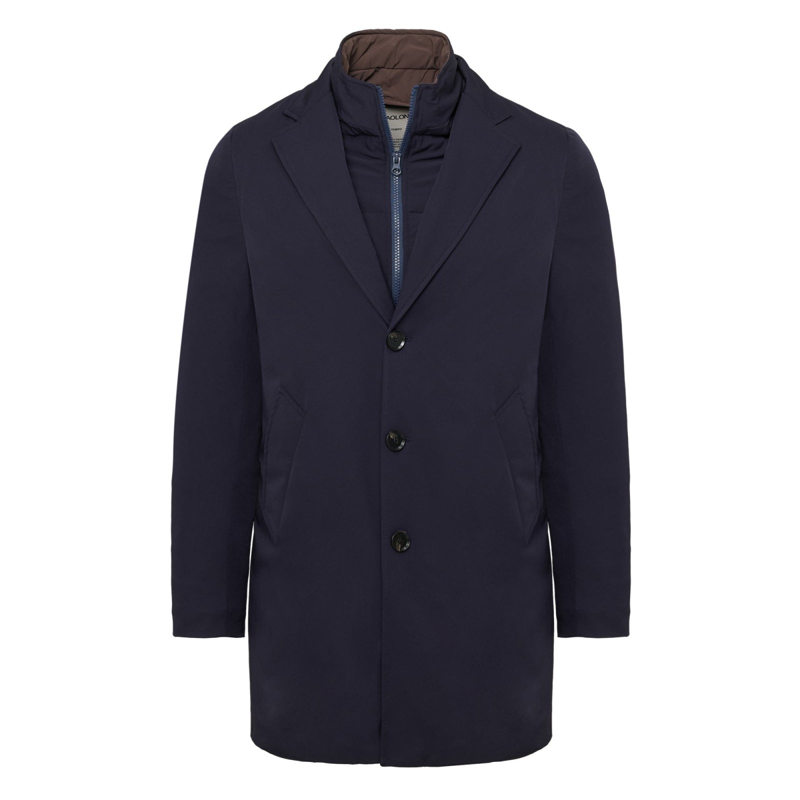 Cappotto con pettorina nylon tecnico bi-stretch 44 / BLU