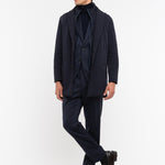 Cappotto con pettorina nylon tecnico bi-stretch 44 / BLU