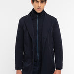Cappotto con pettorina nylon tecnico bi-stretch 44 / BLU