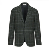 Giacca sfoderata check in misto lana 44 / VERDE