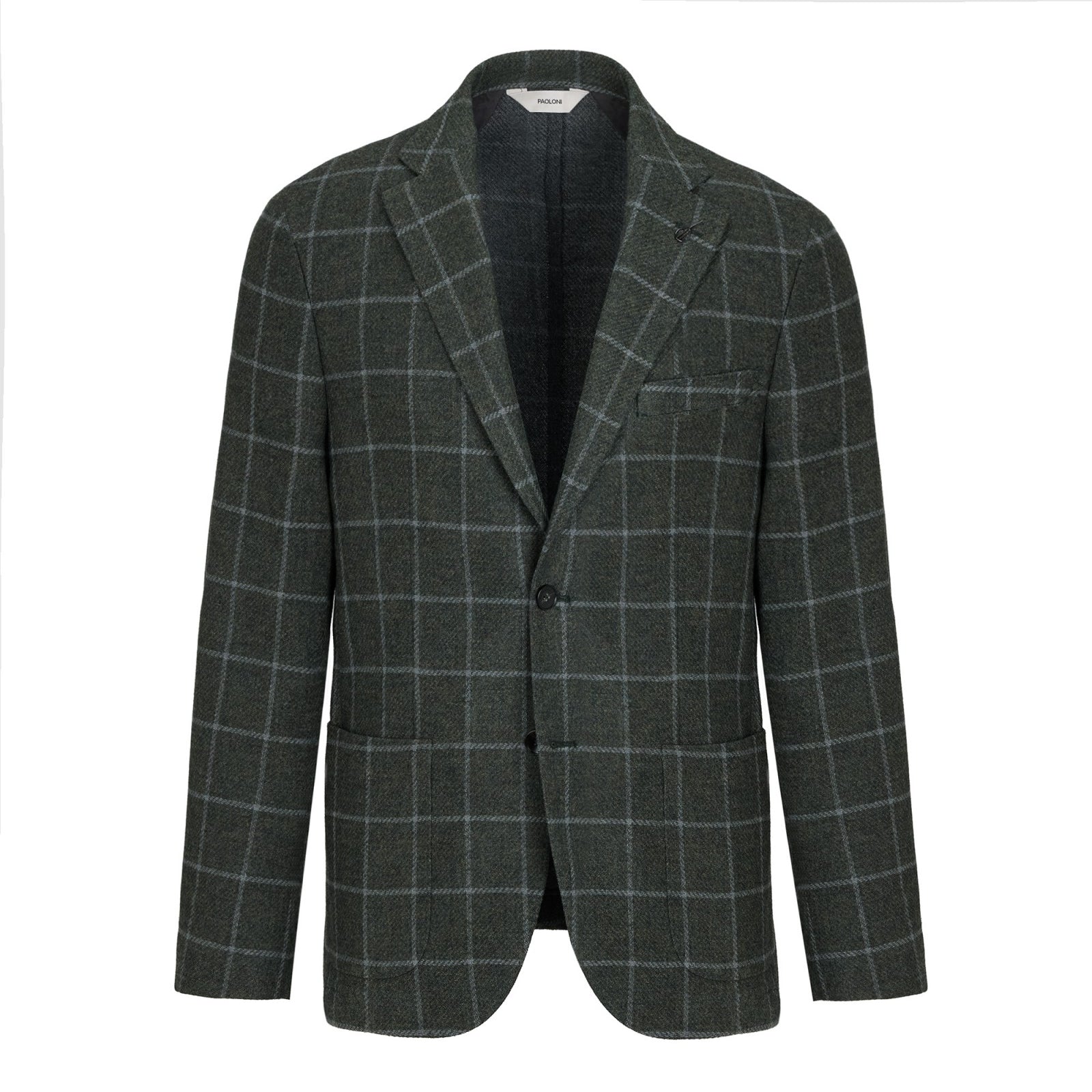 Giacca sfoderata check in misto lana 44 / VERDE