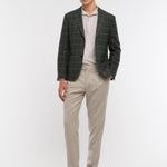 Giacca sfoderata check in misto lana 44 / VERDE