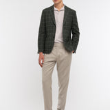 Giacca sfoderata check in misto lana 44 / VERDE