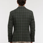 Giacca sfoderata check in misto lana 44 / VERDE