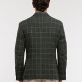 Giacca sfoderata check in misto lana 44 / VERDE