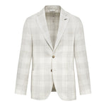 Giacca sfoderata macrocheck misto lana seta 44 / BEIGE