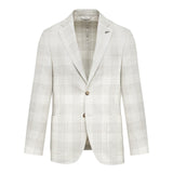 Giacca sfoderata macrocheck misto lana seta 44 / BEIGE