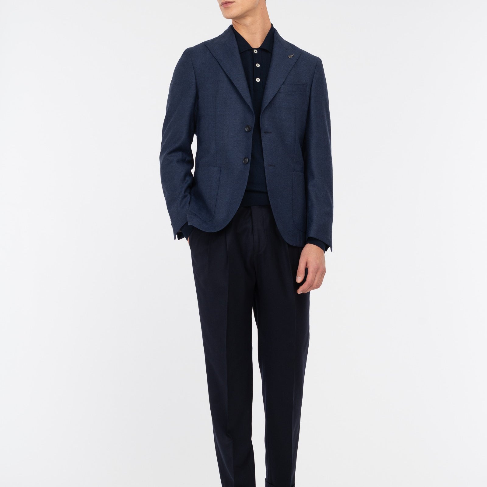 Giacca sfoderata resca misto lana stretch 44 / BLU