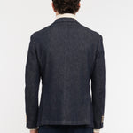 Giacca doppiopetto lavata in denim stretch 44 / BLU