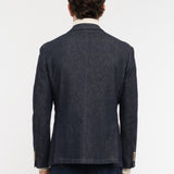 Giacca doppiopetto lavata in denim stretch 44 / BLU