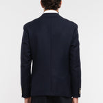Giacca doppiopetto microtexture in lana vergine 44 / BLU