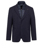 Giacca con pettorina in misto lana stretch 44 / BLU