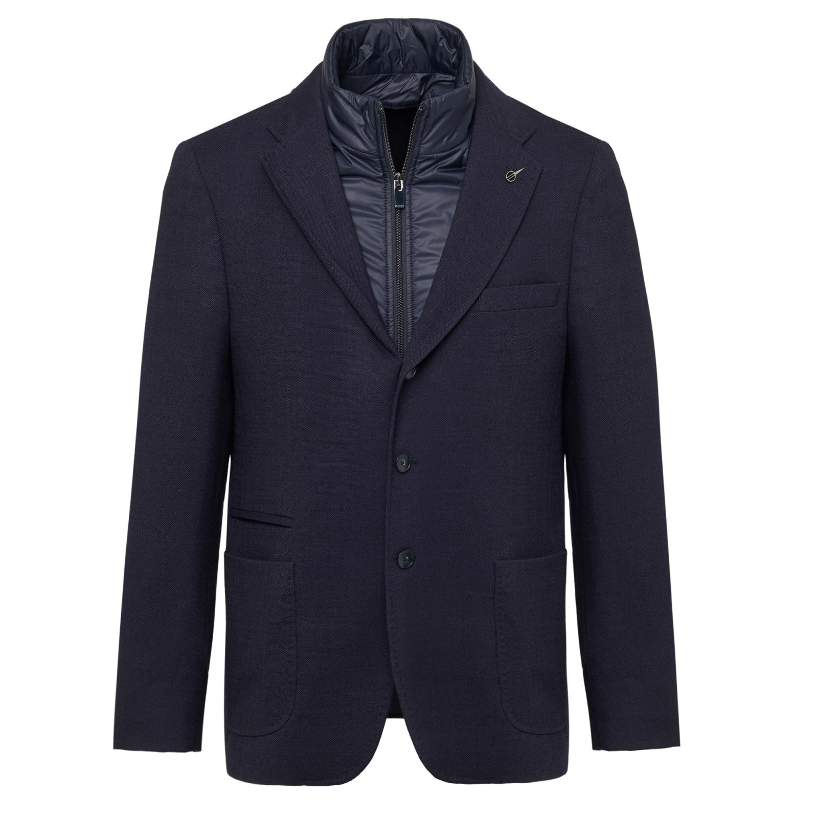 Giacca con pettorina in misto lana stretch 44 / BLU