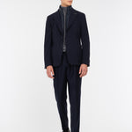 Giacca con pettorina in misto lana stretch 44 / BLU
