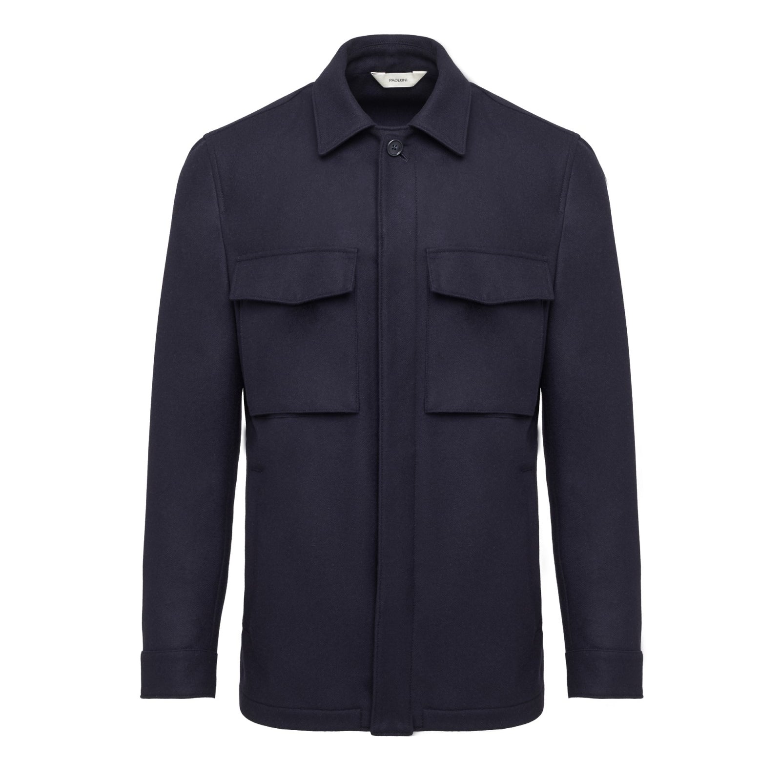 Overshirt panno leggero misto lana 44 / BLU