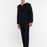 Overshirt panno leggero misto lana 44 / BLU