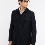 Overshirt panno leggero misto lana 44 / BLU