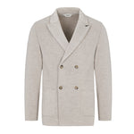 Giacca maglia doppiopetto jersey piquet misto lana 44 / BEIGE