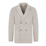 Giacca maglia doppiopetto jersey piquet misto lana 44 / BEIGE