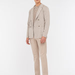 Giacca maglia doppiopetto jersey piquet misto lana 44 / BEIGE