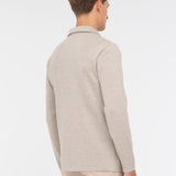 Giacca maglia doppiopetto jersey piquet misto lana 44 / BEIGE