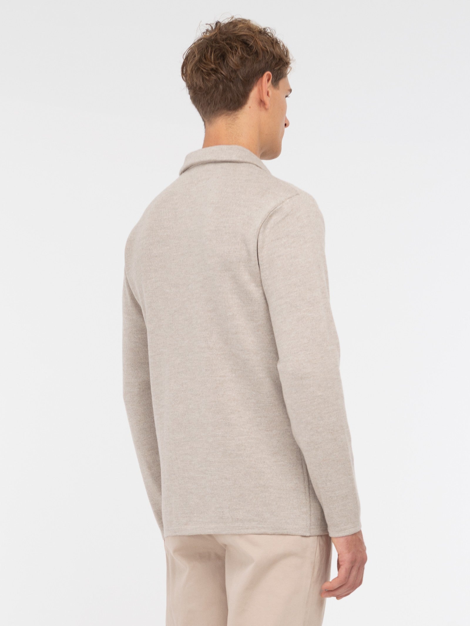 Giacca maglia doppiopetto jersey piquet misto lana 44 / BEIGE