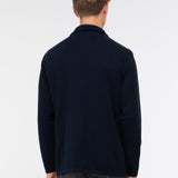 Giacca maglia doppiopetto jersey piquet misto lana 44 / BLU