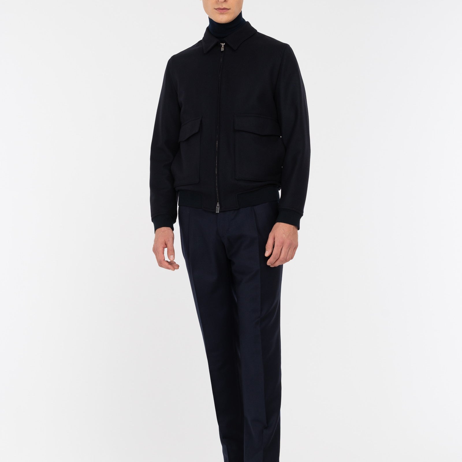 Bomber panno leggero misto lana 44 / BLU