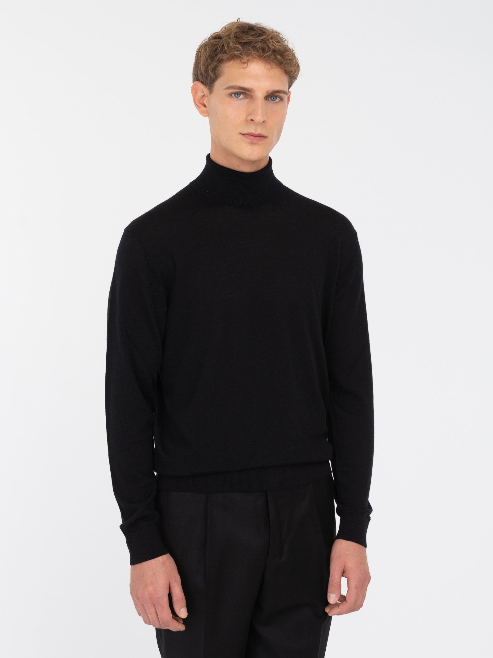 Dolcevita rasato pura lana merinos 3XL / NERO