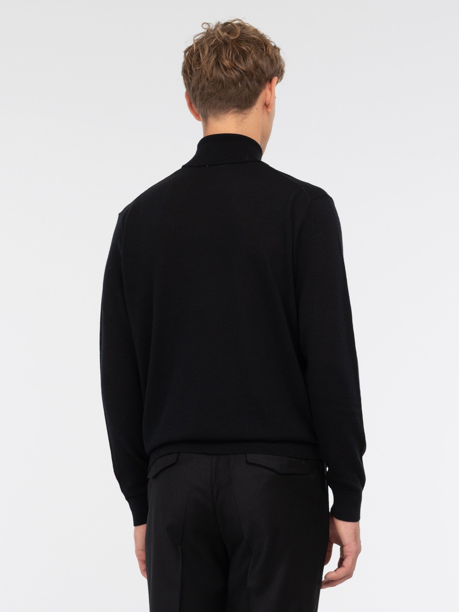 Dolcevita rasato pura lana merinos 3XL / NERO