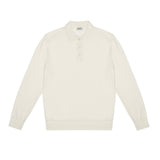 Polo manica lunga rasato pura lana merinos 3XL / BIANCO