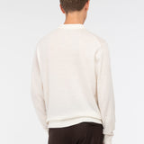 Polo manica lunga rasato pura lana merinos 3XL / BIANCO