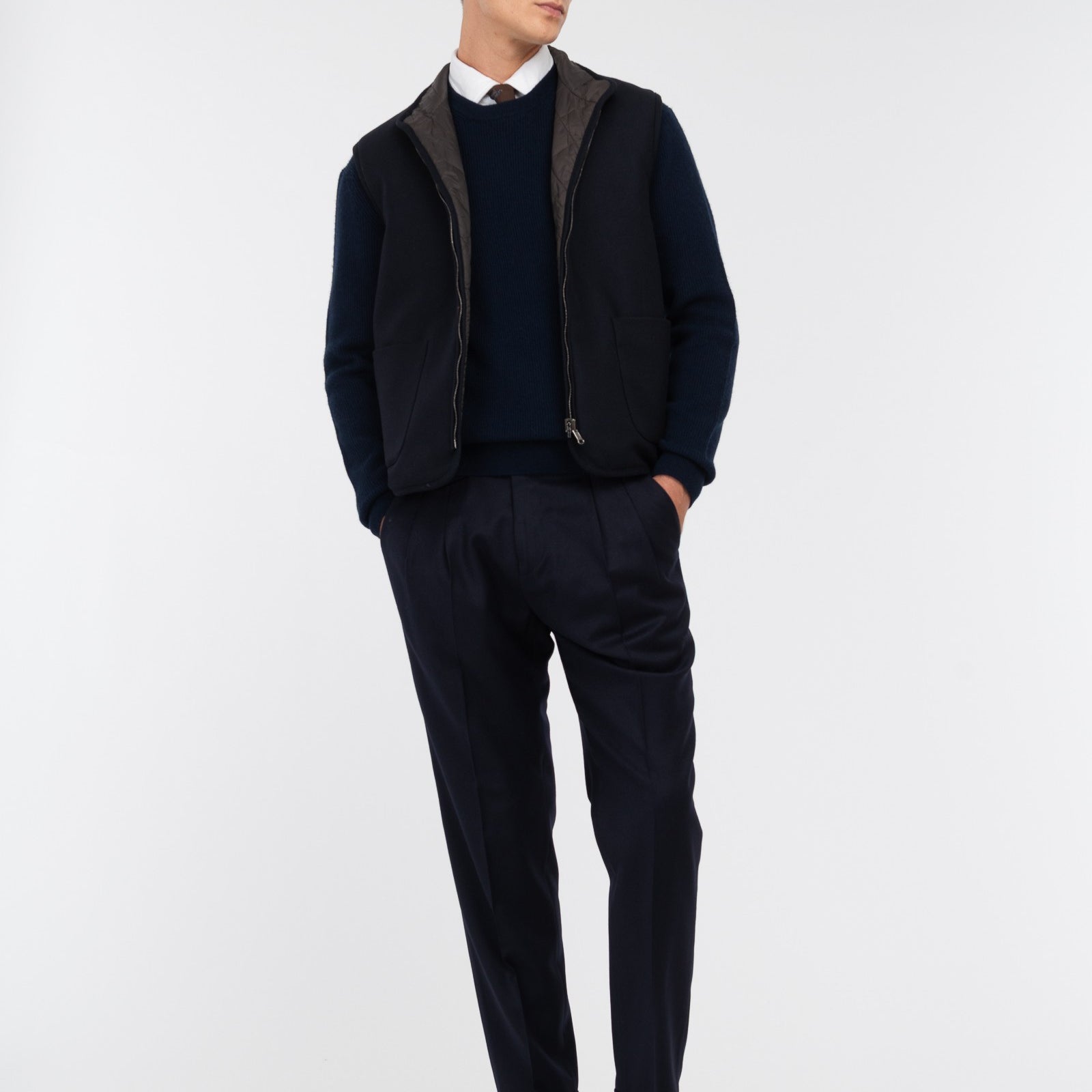 Maglione girocollo in pura lana 3XL / BLU
