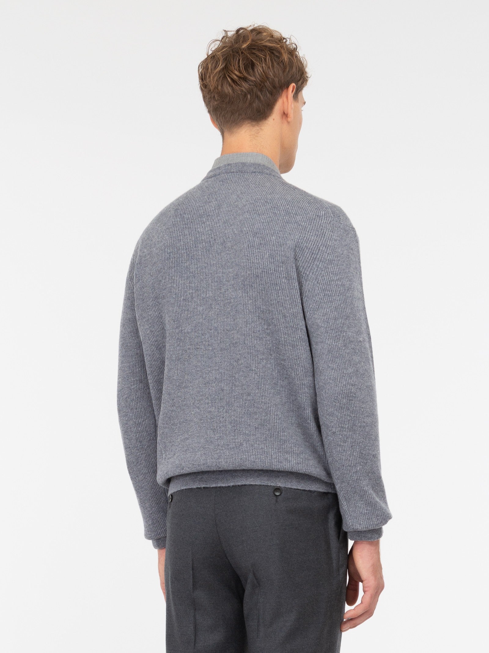 Maglione girocollo in pura lana 3XL / GRIGIO